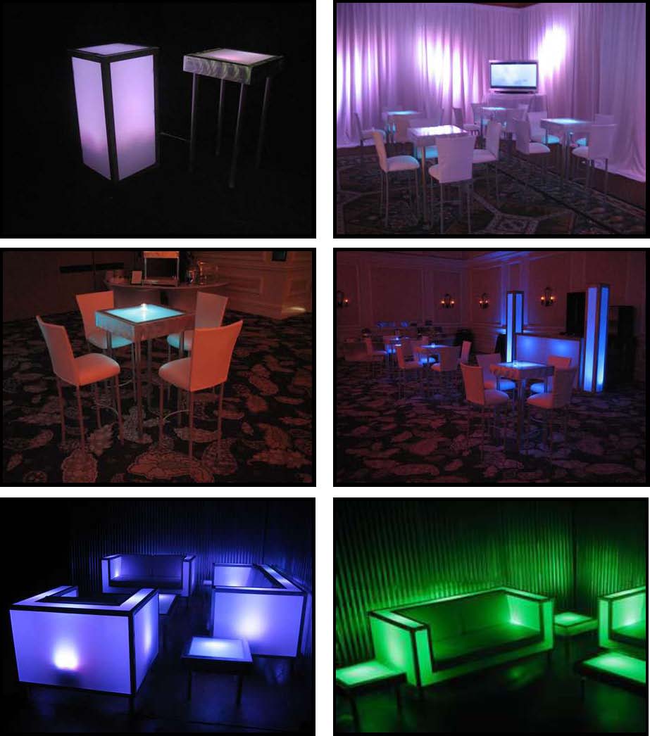 ILLUMINATED LED tables 2 ft. x 2 ft.